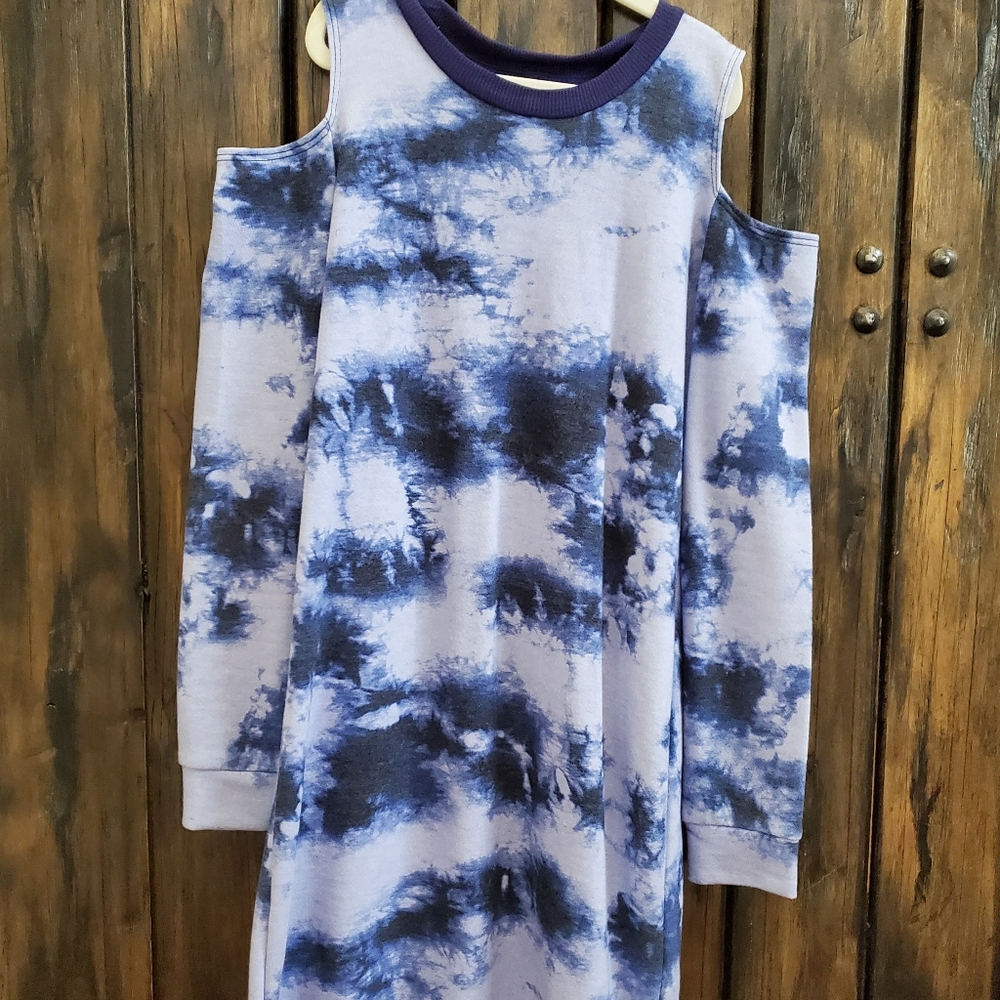 Blue tie dye dress